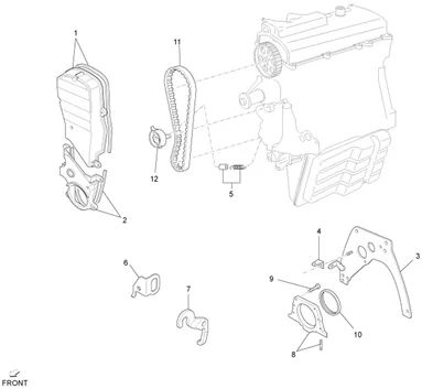 Courroie de distribution et couvercle