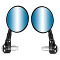 RETROVISEUR MOTO AVOC EMBOUT DE GUIDON ROND ANTI EBLOUISSEMENT ALU NOIR DIAM 13 Et 17 mm (PAIRE)