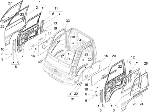 Portières avant - Vitre