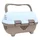 PANIER AVANT PLASTIQUE P2R MARRON/BLEU CIEL POUR CHIEN POIDS MAX 5kg  (430x290x235) (LIVRE AVEC 1 FIXATION GUIDON LARGEUR 90 mm, DIAM 22,2 A 31,8 mm COMPATIBLE VAE / E-BIKE)