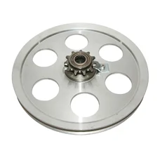 POULIE CYCLO ADAPTABLE PEUGEOT MBK 51 / 103 SP, MVL ALU 6 TROUS AVEC PIGNON 11 DTS  -SELECTION P2R-