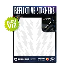 AUTOCOLLANT/STICKER REFLECHISSANT POUR VELO, CASQUE MODELE ECLAIR BLANC (PLANCHE)