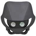 PLAQUE PHARE/TETE DE FOURCHE 50 A BOITE UNIVERSEL REPLAY ENDURO HALOGENE 2x20W CARBONE (AVEC FIXATIONS)