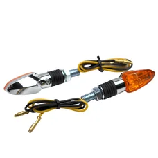 CLIGNOTANT UNIVERSEL REPLAY MICRO FLECHE A AMPOULE BAU9S ORANGE/CHROME (L 54mm / H 20mm / L 21mm) (HOMOLOGUE CE) (PAIRE)