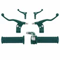 GAS HANDLE+LEVERS - KIT FOR MOPED- TARGA MINI METALIC / DARK GREEN  -SELECTION P2R-