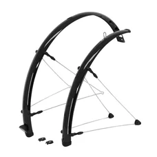GARDE BOUE CITY/VTC TRINGLES 28'' STRONGLIGHT E-BIKE 48mm NOIR (PAIRE) AVEC FIXATION CLASSIC TRINGLES INOX