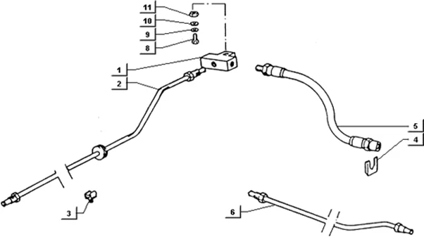 Tube freins roue ar.