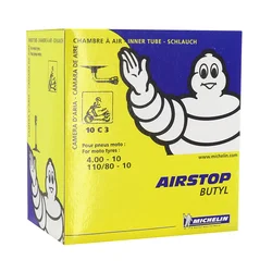 CHAMBRE A AIR 10''  4.00-10, 110/80-10 MICHELIN 10C3 VALVE COUDEE 90°