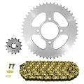 KIT CHAINE ADAPTABLE SUZUKI 125 RV VANVAN 2007>2018  428  14x49  (DIAM COURONNE 64/84/10.5)  (DEMULTIPLICATION ORIGINE)  -AFAM-