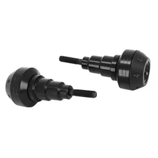 CRASHPADS/TOP BLOCK FOR YAMAHA MT 07 - ALU CNC ANODIZED BLACK - Round shaped (PAIR)  -AVOC-