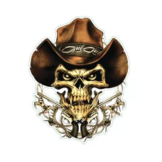 AUTOCOLLANT/STICKER LETHAL THREAT MINI COWBOY SKULL (60x80mm)