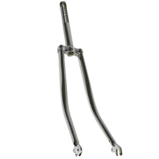 FORK- FOR URBAN BIKE 650B STEEL CHROME - RIGID CURVED - THREADED STEERER Ø 22,2mm (cone Ø26,4)