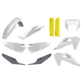 FAIRINGS/BODY PARTS FOR HUSQVARNA 250, 450 TE, 250, 350 FE 2020>  White /Grey/yellow- (OEM color)  (10 parts kit)  -POLISPORT-