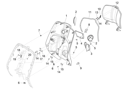 Coffre avant - Contre-tablier