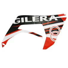 DECAL- FRONT RIGHT COWL  "PIAGGIO GENUINE PART" BLACK/RED- GILERA 50 SMT, RCR 2018>  -2H002134-