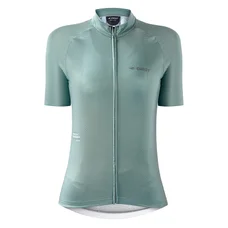 MAILLOT GIST LADY / FEMME MANCHES COURTES KIN ZIP TOTAL VERT SAUGE XL -5372