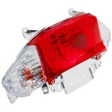 FEU ARRIERE SCOOT ADAPTABLE SCOOT 50 CHINOIS QT3/GY6/BAOTIAN 50 BT49QT/SYM 50 ORBIT/PEUGEOT 50 V-CLIC/TNT 50 ROMA 2, STRADA AVEC CLIGNOTANTS TRANSPARENTS (HOMOLOGUE CE)  -P2R-