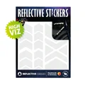 AUTOCOLLANT/STICKER REFLECHISSANT POUR VELO, CASQUE MODELE FLECHE/CHEVRON BLANC (PLANCHE)