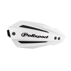 POLISPORT WRAP-AROUND CLOSED HANDGUARDS - BULLIT WHITE (INCLUDING UNIVERSAL MOUNTING KIT)