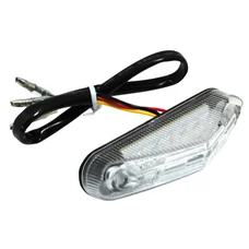 FEU ARRIERE 50 A BOITE/MOTO TRIANGLE TRANSPARENT A LEDS (6 LEDS ROUGES) (HOMOLOGUE CE)  -REPLAY-