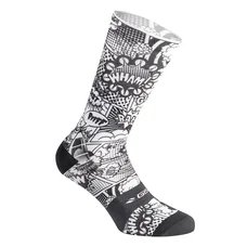 CHAUSSETTES/SOCQUETTES ETE GIST TRENDY COMICS NOIR ET BLANC 38/42 ECOLOGIQUE - HAUTEUR 20 CM (PAIRE)   -5863