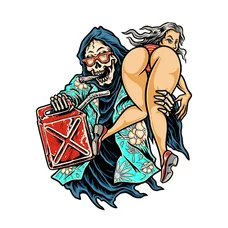 AUTOCOLLANT/STICKER LETHAL THREAT ASS OR GAS (60x80mm)