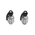 BOUCHON DE VALVE SCOOT/CYCLO REPLAY VS GRENADE ARGENT  (PAIRE)