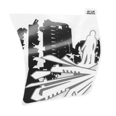 DECAL- LEFT FRONT PANEL -LOWER  "PIAGGIO GENUINE PART" PIAGGIO 50 TYPHOON 2018> FOR BLACK VERSION 85/B -2H00255800A1-