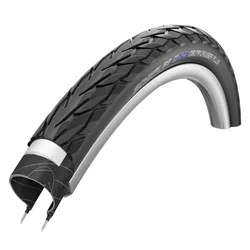 TYRE FOR URBAN/TREKKING BIKE- 700 X 28 SCHWALBE DELTA CRUISER PLUS BLACK-RIGID (28-622) REINFORCED GREEN GUARD - REFLECTIVE