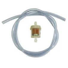 FUEL HOSE KIT 5x8  TRANSPARENT + PAPER CYLINDRIC FUEL FILTER Ø6 - (1M) (MADE IN FRANCE)