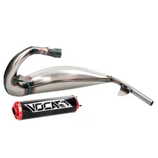 POT 50 A BOITE VOCA CROSS BESTIA POUR BETA 50 RR 2021> (PASSAGE HAUT - SILENCIEUX ALU NOIR EMBOUT ANODISE ROUGE)