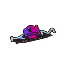 AUTOCOLLANT/STICKER KRM PRO RIDE 80x40 mm VIOLET HOLOGRAPHIQUE (VENDU A L'UNITE)
