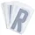 LETTRE PLAQUE PVC MOTO/SCOOTER 45mm  R  (VENDU PAR 10)