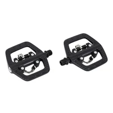 PEDALE VTT AUTOMATIQUE POLYVALENTE NEWTON R63 AVEC 1 FACE SHIMANO/SPD A ROULEMENT NOIR ALU D9/16 AVEC CALES (PAIRE) TYPE SHIMANO PD-EH500