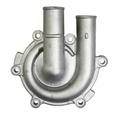 COUVERCLE POMPE EAU (1 ENTREE + 1 SORTIE ALU - 1 RACCORD LAITON A L'ARRIERE) ORIGINE PIAGGIO 400-500 MP3, X-EVO 2007>/GILERA 500 FUOCO, NEXUS/400-500 ATLANTIC, SCARABEO  -B019381-