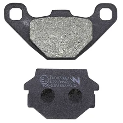 BRAKE PADS SET (2 pads) -  NEWFREN FOR PEUGEOT DJANGO 125 ALLURE-EVASION-SPORT 2014> / KYMCO 125 AGILITY 2008>2012  (L 85mm / 56mm - H 43mm / 37mm - P 8mm / 10.2mm)  (FD0073BE)  (ELITE ORGANIC)