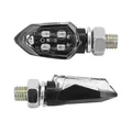 CLIGNOTANT MOTO AVOC INZAY 5 LEDS BASE ABS TRANSPARENT/NOIR (L 35mm / H 18mm / L 16mm) (HOMOLOGUE CE) (PAIRE)