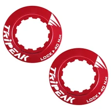 ECROU DISQUE DE FREIN CENTER LOCK TRIPEAK ALUMINIUM ULTRA LEGER 7g ROUGE - SERRAGE INTERNE (VENDU A LA PAIRE)