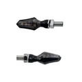 CLIGNOTANT MOTO TAAC FR18 9 LEDS FUME/NOIR (M8 / LONG 48mm / H 19mm) (PAIRE) QUALITE PREMIUM  -HOMOLOGUE ECE-