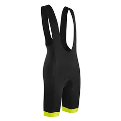 ADULT BIB SHORTS - GIST COOLMAX BLACK YELLOW FLUO BORDER - XL - 5116
