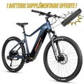 VELO ELECTRIQUE/VAE VTT 27,5 LEADER FOX KENT 2025 BLEU FONCE MAT 9V MOTEUR CENTRAL BAFANG M510 36V 95Nm BATTERIE 20Ah (16'' - H40.6cm - TAILLE S - POUR ADULTE DE 158cm à 168cm)