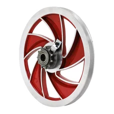 POULIE CYCLO ADAPTABLE PEUGEOT MBK 51 / 103 SP, MVL ALU ELLIPSE ROUGE AVEC PIGNON 11 DTS  -SELECTION P2R-