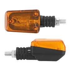 CLIGNOTANT UNIVERSEL REPLAY RECTANGLE A AMPOULE BAX9S ORANGE/NOIR BASE COURTE (L 81mm / H 38mm / L 37mm) (HOMOLOGUE CE) (PAIRE)