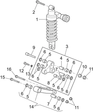 Biellette et der. Amortisseur
