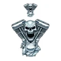 STICKER LETHAL THREAT MINI SKULL ENGINE V-TWIN (60x80mm)