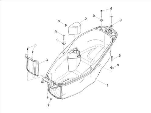 Logement casque - Dessous de selle