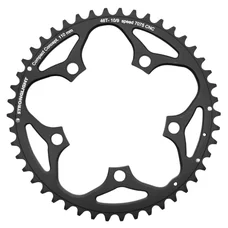 PLATEAU ROUTE 5BRA D.110 STRONGLIGHT 46DTS  EXTERIEUR NOIR ALU 7075 TYPE SHIMANO 9/10V.