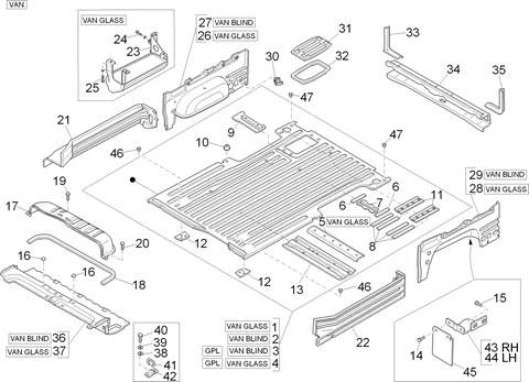 Panneau plancher arrière