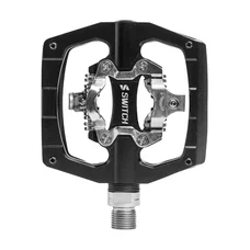 PEDALE GRAVEL / VTT  PLATE SWITCH AUTOMATIQUE ALU CNC NOIR 90 x 90 mm (COMPATIBLE SHIMANO SPD) (PAIRE)