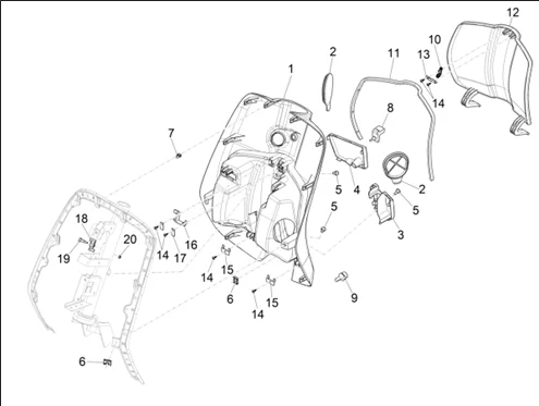 Coffre avant - Contre-tablier
